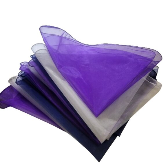 Purple and Dark Blue Tulle Organza Circles Event Decor Bouquet Wrapper 12 pieces - Picture 2 of 9